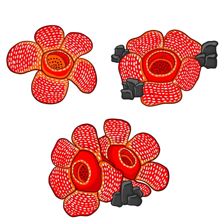 Vector diseño vectorial de las flores de rafflesia arnoldii
