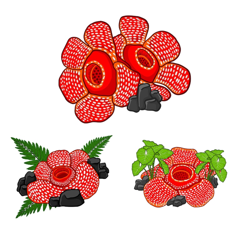 Vector diseño vectorial de las flores de rafflesia arnoldii