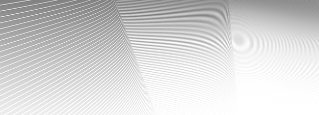Diseño vectorial de fondo abstracto lineal Líneas 3D en curva de perspectiva y líneas de onda