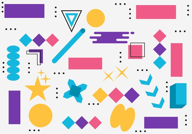 Diseño vectorial de fondo abstracto plano geométrico colorido