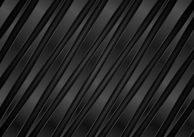 Vector diseño vectorial de fondo abstracto de rayas brillantes metálicas negras