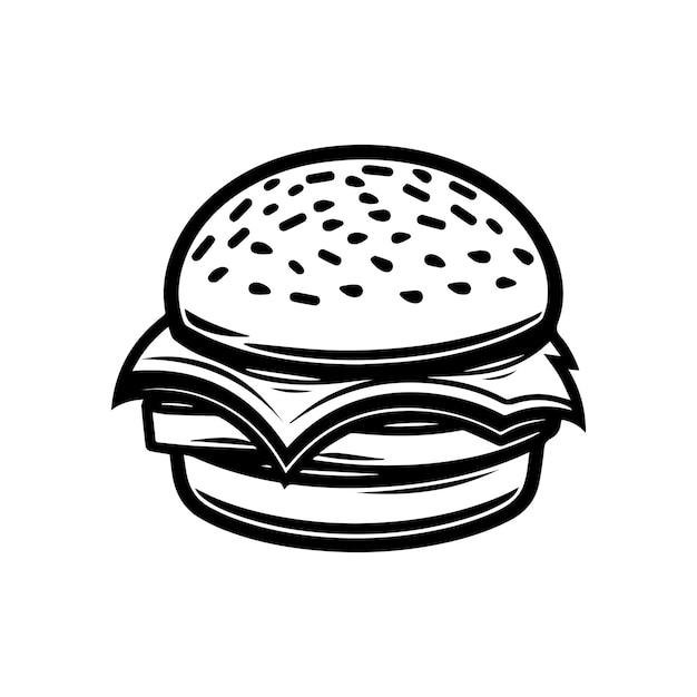Diseño vectorial de fondo blanco del icono de la comida de la hamburguesa
