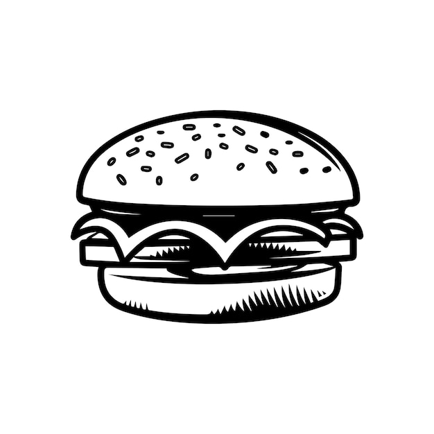 Diseño vectorial de fondo blanco del icono de la comida de la hamburguesa