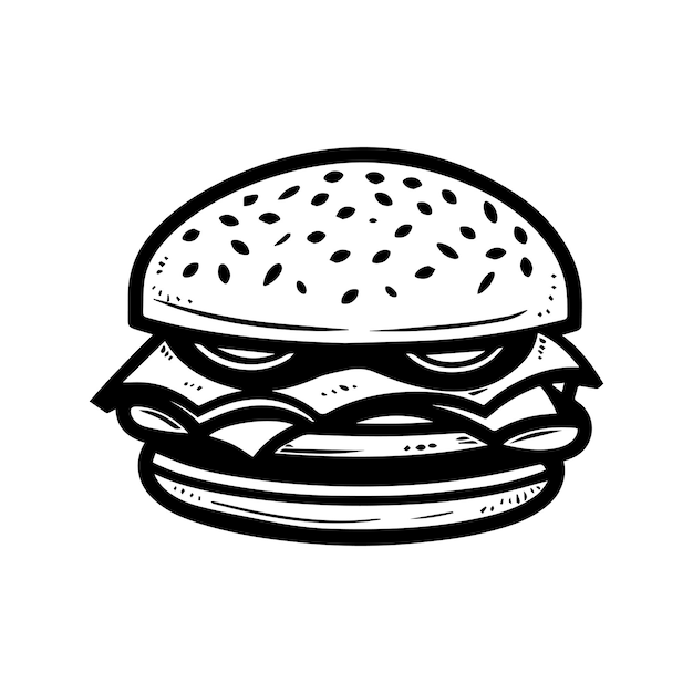 Diseño vectorial de fondo blanco del icono de la comida de la hamburguesa