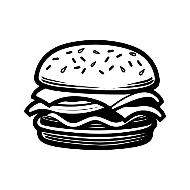 Diseño vectorial de fondo blanco del icono de la comida de la hamburguesa