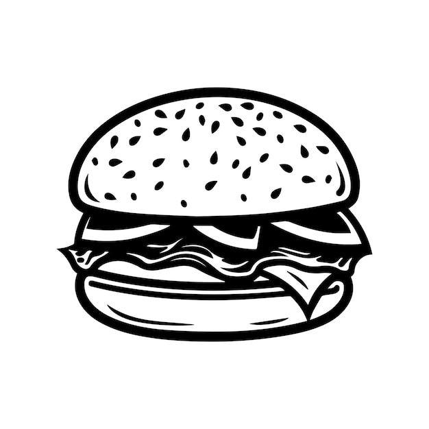 Diseño vectorial de fondo blanco del icono de la comida de la hamburguesa