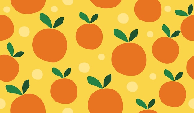 Diseño vectorial de fondo con bonito patrón de frutas de naranja