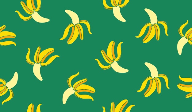 Diseño vectorial de fondo con bonito patrón de frutas de plátano