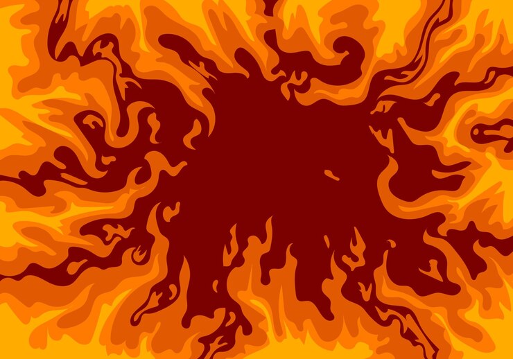 Vector diseño vectorial de fondo de fuego marco de llama de fuego frontera en llamas burning flaming ignite wallpaper