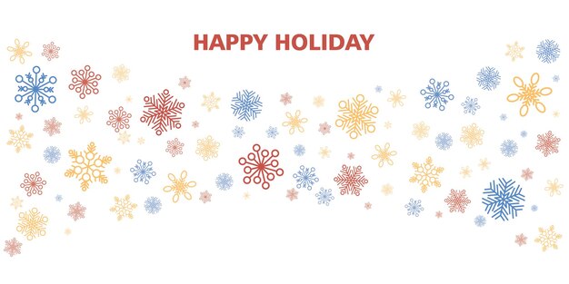 Diseño vectorial de fondo de invierno y navidad con copias de nieve con copyspace