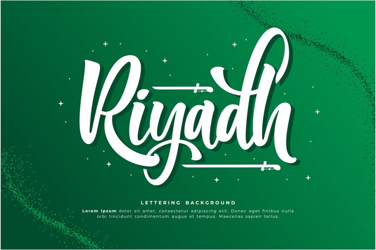 Vector diseño vectorial de fondo de letras de riyadh