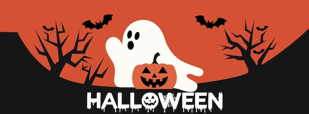 Diseño vectorial de fondo naranja feliz de Halloween