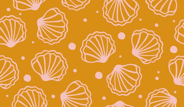 Diseño vectorial de fondo con un patrón de concha lindo