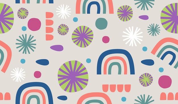 Diseño vectorial de fondo con un patrón de garabateo colorido y lindo