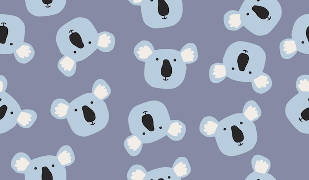Diseño vectorial de fondo con un patrón de koala lindo