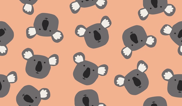 Diseño vectorial de fondo con un patrón de koala lindo