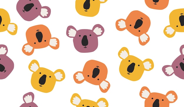 Diseño vectorial de fondo con un patrón de koala lindo