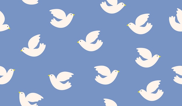 Diseño vectorial de fondo con patrón de pájaros lindos