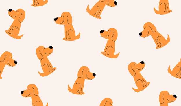 Diseño vectorial de fondo con patrón de perros lindos