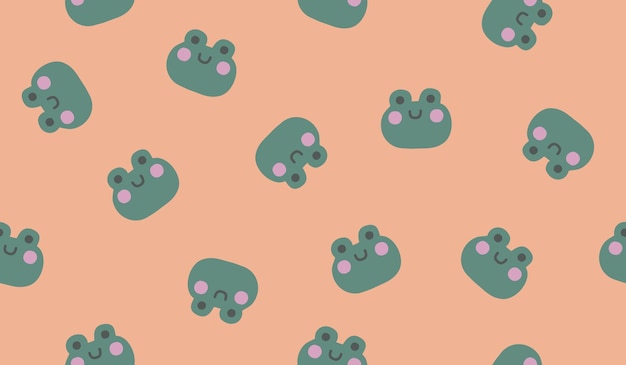 Diseño vectorial de fondo con un patrón de rana lindo
