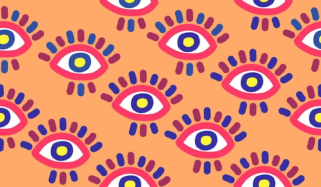 Diseño vectorial de fondo con un patrón de símbolo de ojo lindo