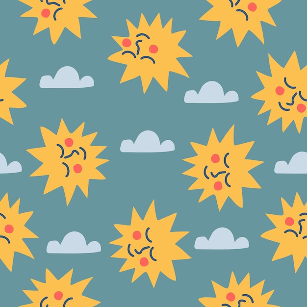 Diseño vectorial de fondo con un patrón de sol lindo