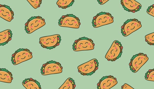 Diseño vectorial de fondo con un patrón de taco lindo
