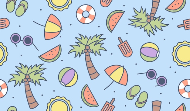 El diseño vectorial de fondo del patrón de vibraciones de playa lindo