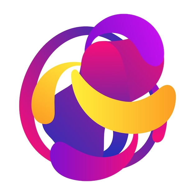 Diseño vectorial de una forma abstracta fluida colorida