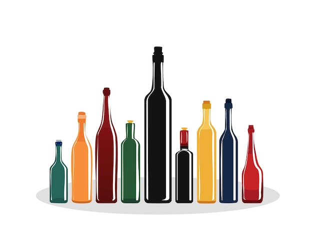 Diseño vectorial de la forma de la botella de vino