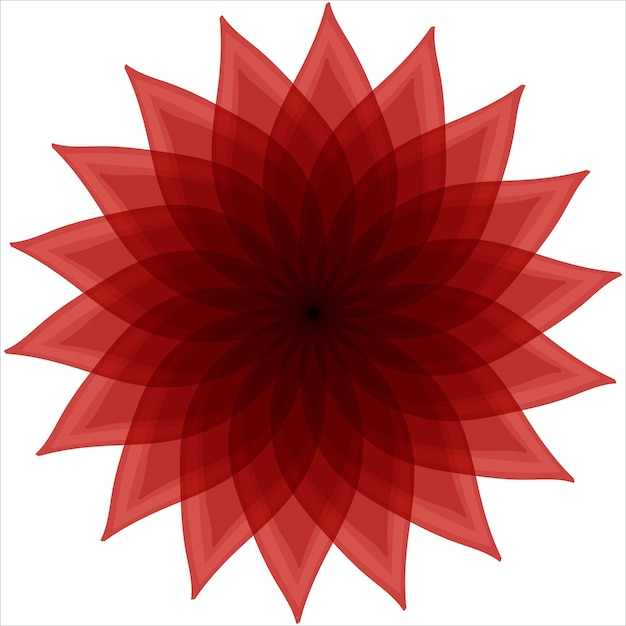 Diseño vectorial de la forma de la flor roja