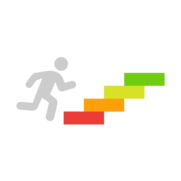 diseño vectorial de la forma de una persona corriendo a un nivel