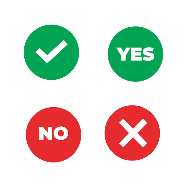 diseño vectorial de formas de elección sí y no