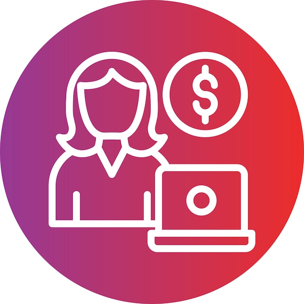 Diseño vectorial Freelancer Estilo de icono femenino