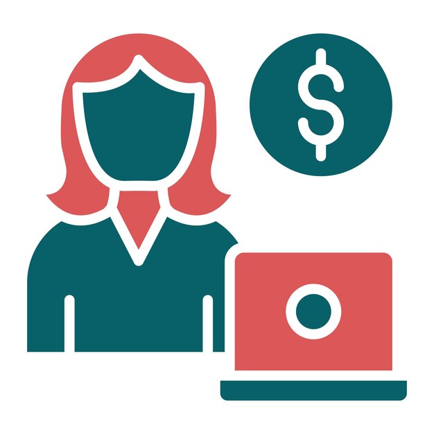 Diseño vectorial Freelancer Estilo de icono femenino