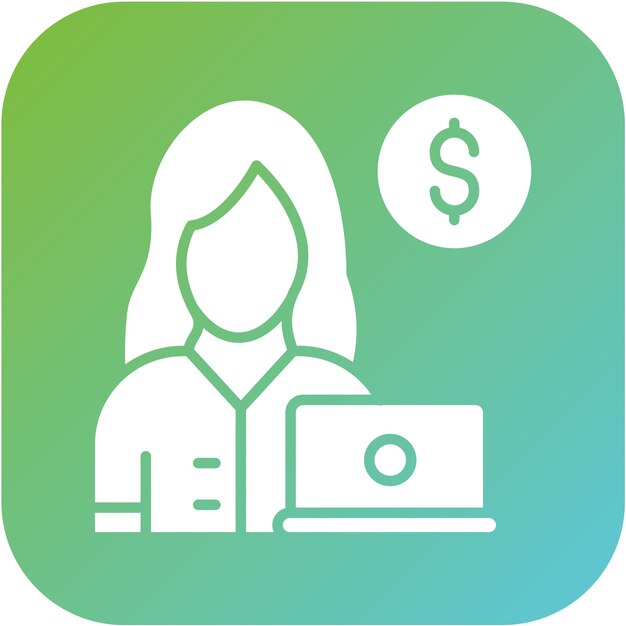 Diseño vectorial Freelancer Estilo de icono femenino