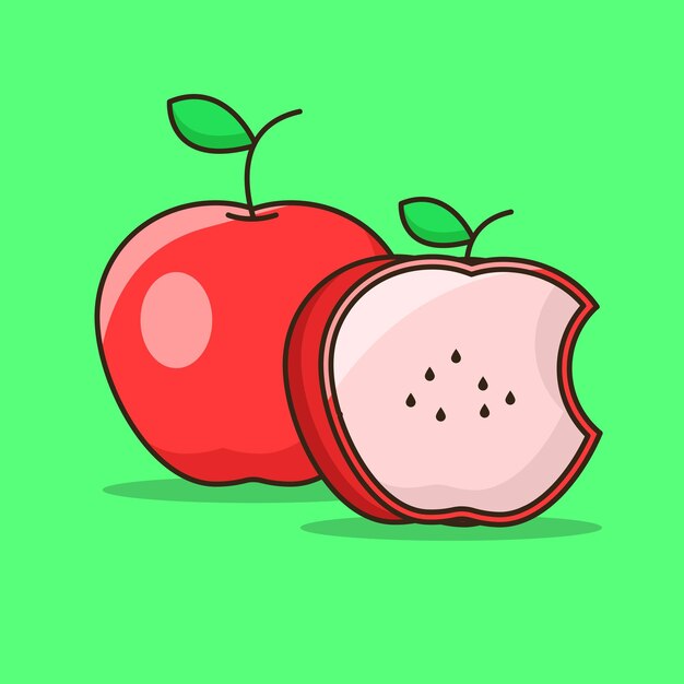 diseño vectorial de una fruta de manzana