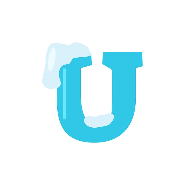 Diseño vectorial de fuentes de alfabeto en mayúsculas de invierno