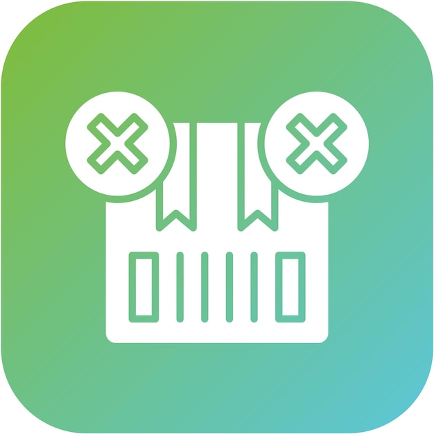 Diseño vectorial fuera de stock estilo de icono de esquina redonda de glifo