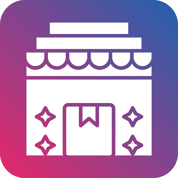Diseño vectorial fuera de stock estilo de icono de esquina redonda de gradiente de glifo