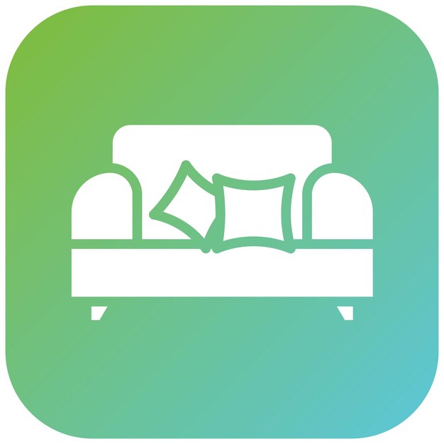 Diseño vectorial Futon Estilo del icono de la cama