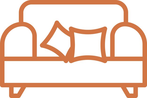 Diseño vectorial Futon Estilo del icono de la cama
