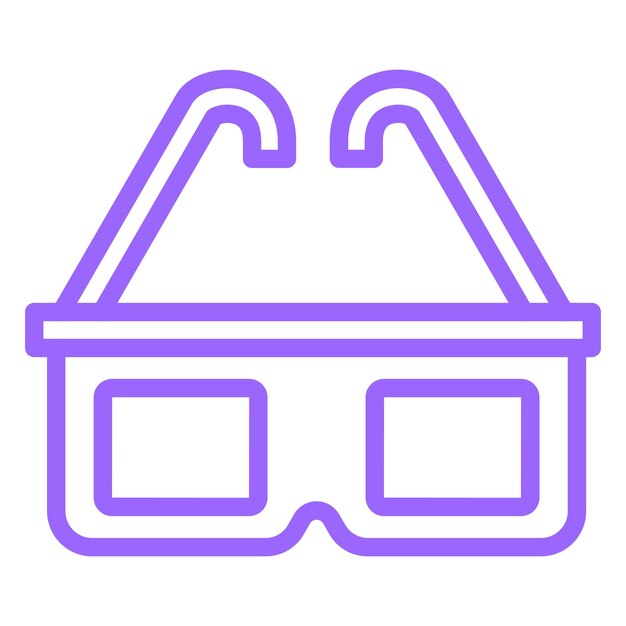 Diseño vectorial de gafas 3D Estilo del icono