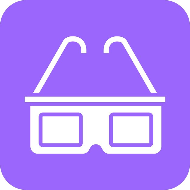 Diseño vectorial de gafas 3D Estilo del icono