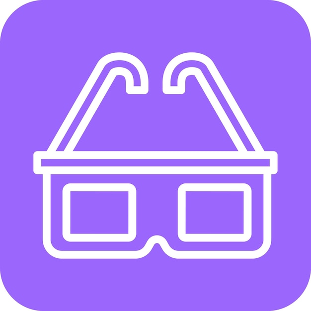 Diseño vectorial de gafas 3D Estilo del icono