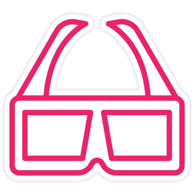 Diseño vectorial de gafas 3D Estilo del icono