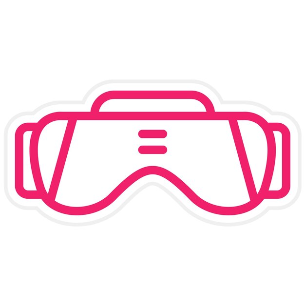 Vector diseño vectorial de gafas de esquí estilo de icono
