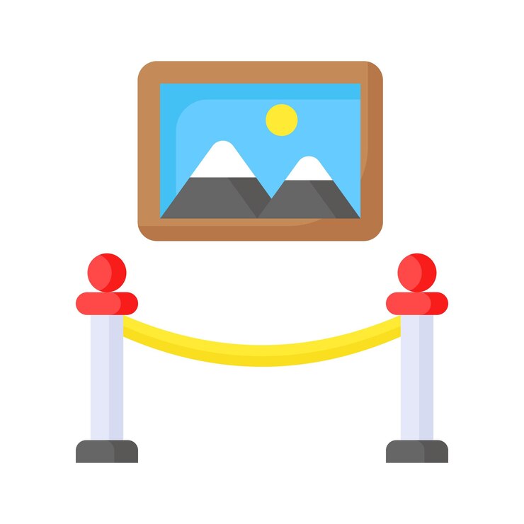 Vector diseño vectorial de galería de arte en estilo moderno listo para usar icono personalizable