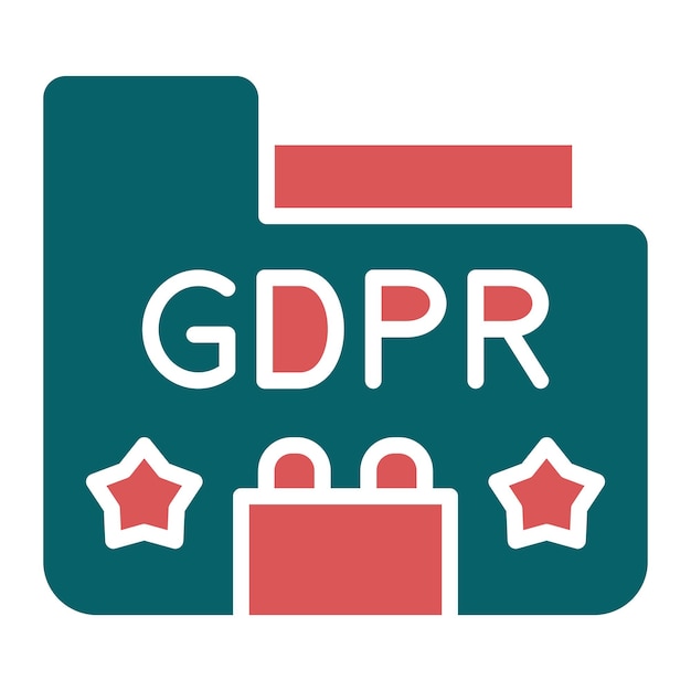 Diseño vectorial gdpr plugin estilo del icono