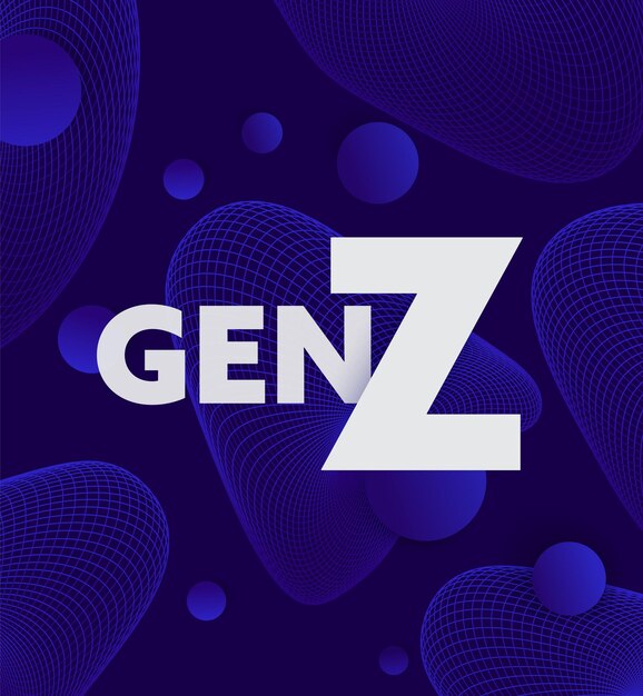 diseño vectorial gen z en fondo azul